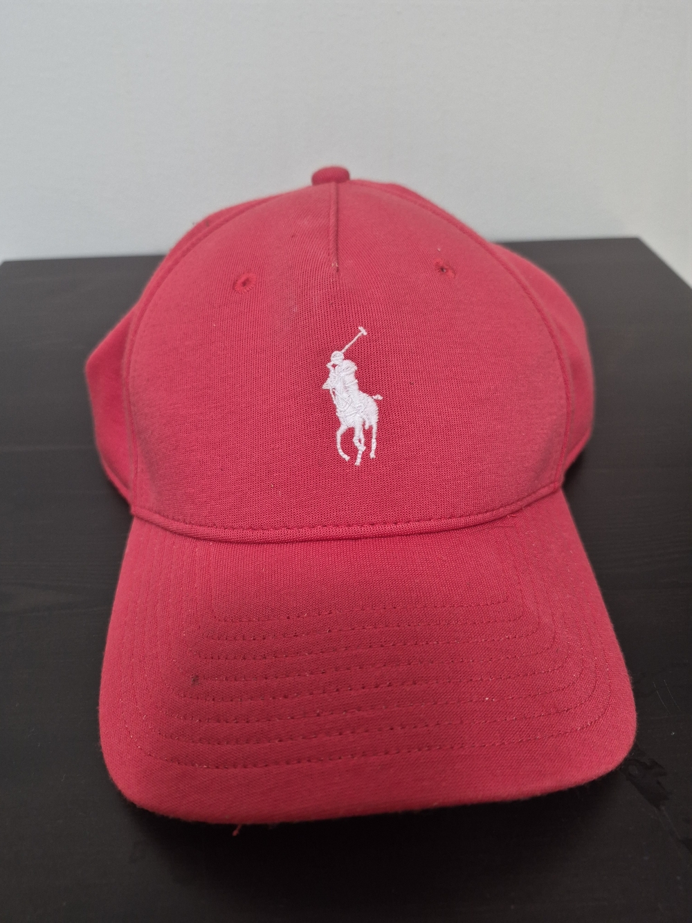 Ralph Lauren Red Baseball Cap with White Polo Logo